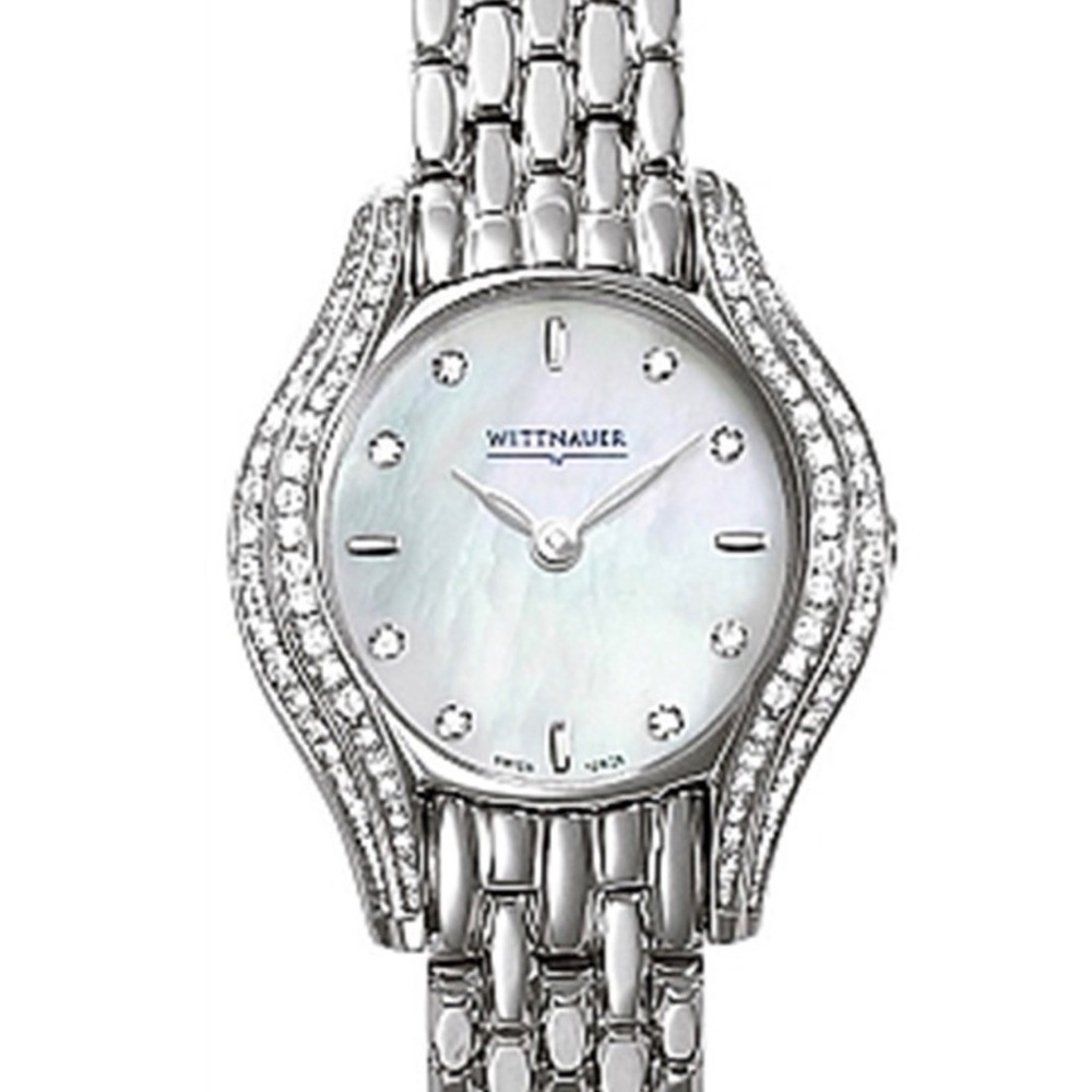 Ladies Wittnauer stainless steel Swiss quartz genuine diamond accents.